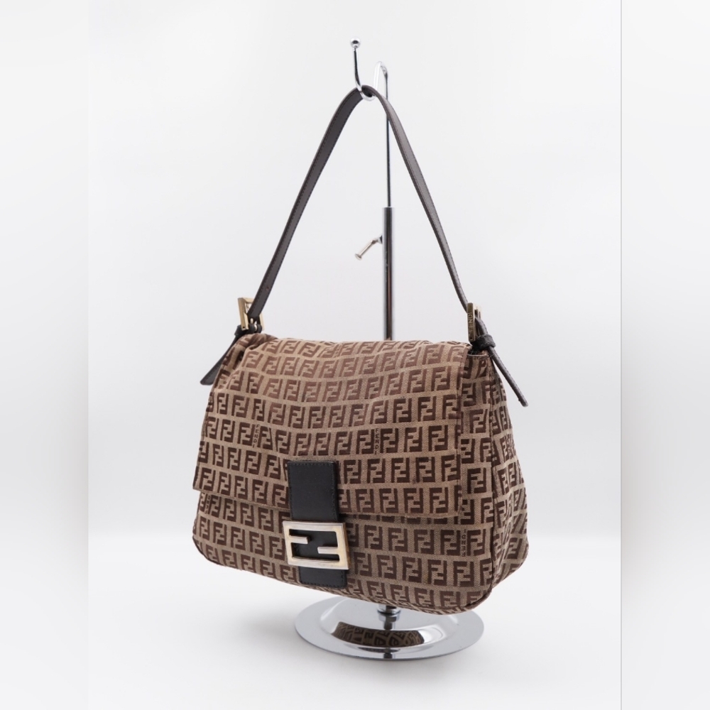 CD39 💖 FENDI Zucchino Mama Baguette - Picture 3 of 13